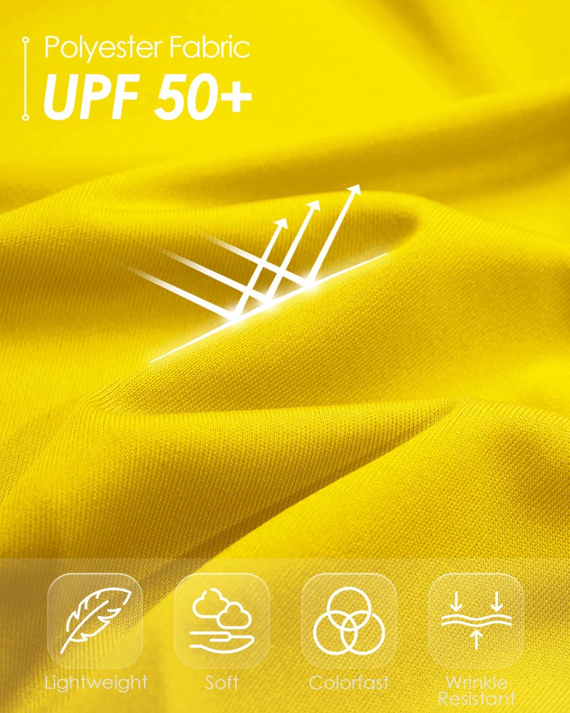 Boladeci Women's Swim Shirt Rash Guard Yellow Long Sleeve Sun Shirts UPF 50+ UV Protection Workout Tops SPF T-Shirts S - Image 5